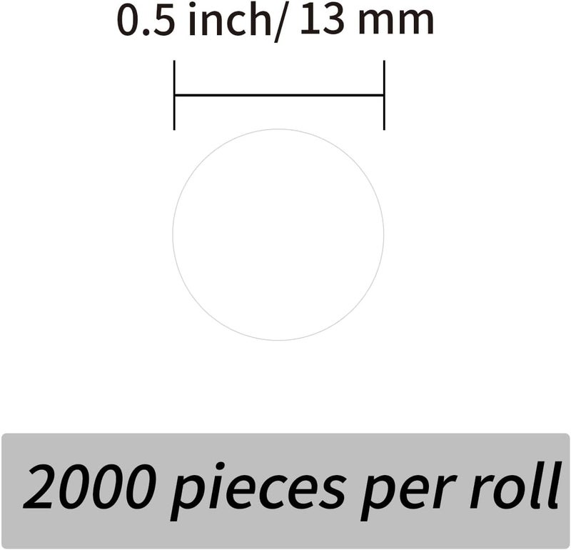 Yeachlaing 2000 Pieces 0.5 Inch Round Color Coding Labels,Circle Dot Stickers Used for Classroom Office and More,Easily Writable with Perforation Line (White) - Image 2